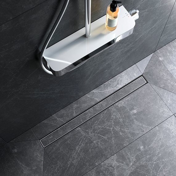 Душевой трап (лоток) 80 AM.PM MasterFlow W01SC-U11-080-04SB комбинированный затвор со стальной матовой решеткой под плитку-2