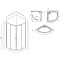 Душевой уголок c поддоном 80x80 AM.PM X-Joy W88E-205-080BT64 прозрачное стекло, профиль черный матовый
