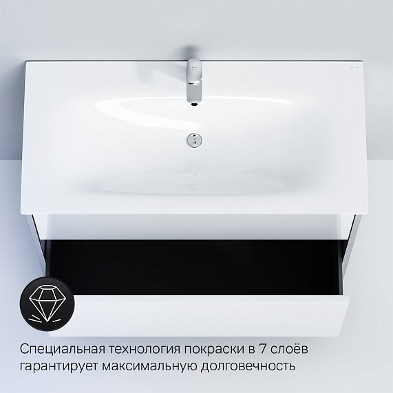 Тумба с раковиной 100 AM.PM Spirit 2.1 M71AFXX1002WG белый лак