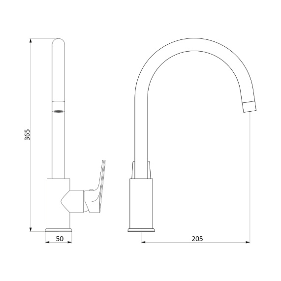 Смеситель для кухни Damixa Origin Balance 790720000 высокий, черный, с хромированным изливом-4
