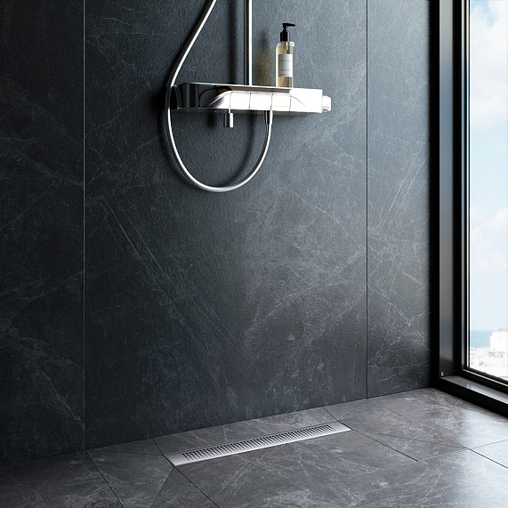 Душевой трап (лоток) 50 AM.PM PrimeFlow W02SC-P11-050-01SB комбинированный затвор со стальной матовой решеткой-2