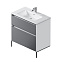 Тумба под раковину 80 AM.PM Flash M9HFUX0802GM фасад серый матовый, корпус белый матовый