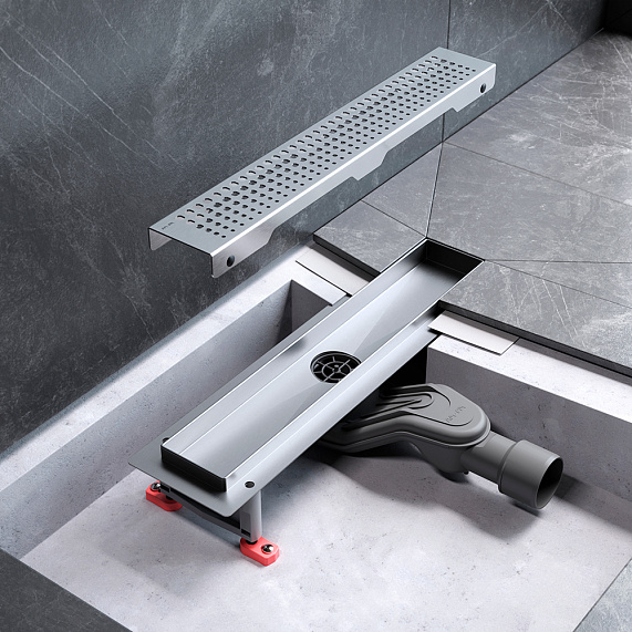 Душевой трап (лоток) 40 AM.PM MasterFlow W01SC-P11-040-01SB комбинированный затвор со стальной матовой решеткой-7