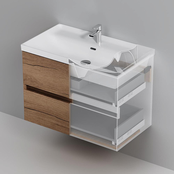 Тумба с раковиной 80 AM.PM Above M9X-FHX0802OF-WCC0800WG подвесная под дерево-7