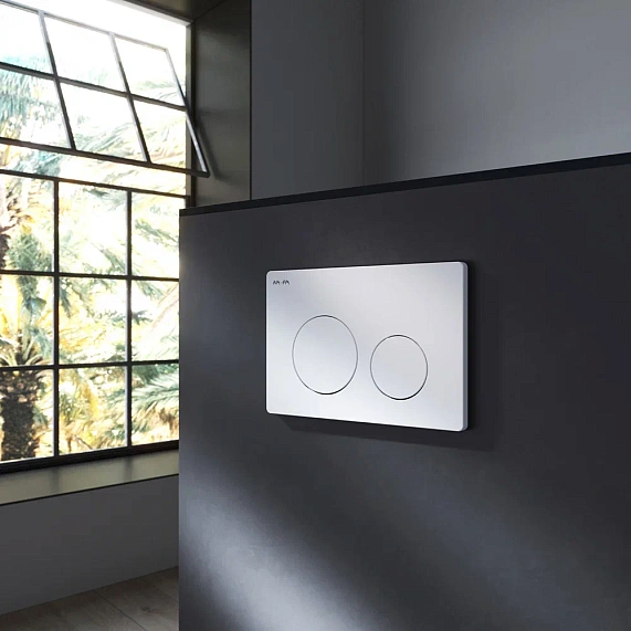 Унитаз подвесной безободковый с инсталляцией AM.PM Func IS90101.8F1701 сиденьем микролифт, белой механ. клавишей-5