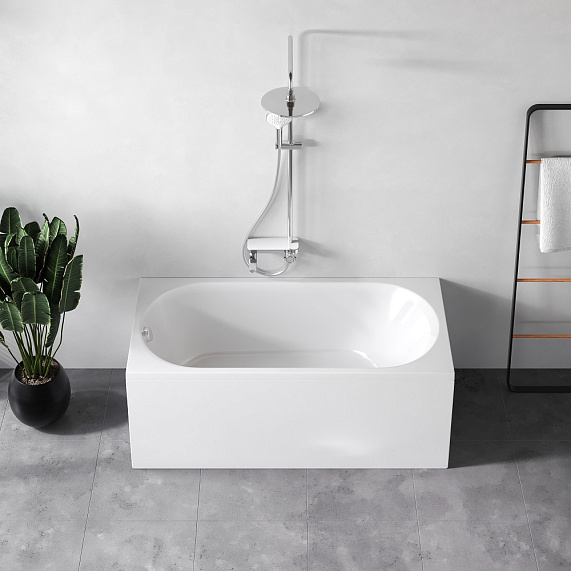 Ванна акриловая 150x70 AM.PM Moxie W9MA-150-070W-A2ROFL с каркасом и слив-переливом, белая