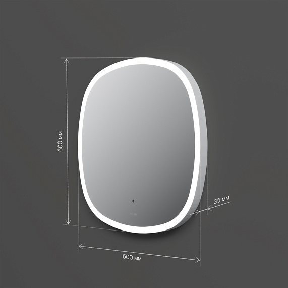 Зеркало с подсветкой в ванную закругленное 60 AM.PM Func M8FMOX0601WGS сенсорное-7