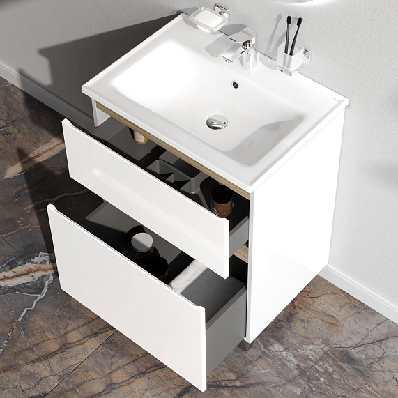 Тумба с раковиной 65 AM.PM X-Joy M85A-FSX0652-WC0652WG напольная, белый глянец-3
