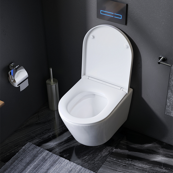 Унитаз подвесной AM.PM Sense C741701SC безободковый с сиденьем ...