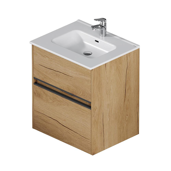 Тумба с раковиной 60 AM.PM Sense M7B-FUX0602OF-WCC0602WG подвесная/напольная на ножках, светлое дерево-7