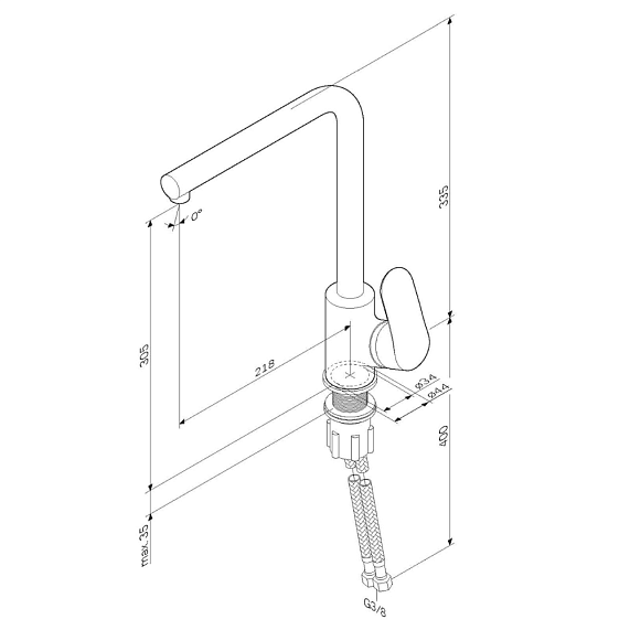 Смеситель для кухни AM.PM Like F8005000 высокий, хром-9