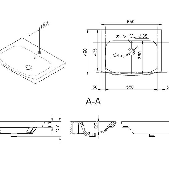 Тумба с раковиной и смесителем 65 AM.PM Like M80FHX0652WG подвесная белый глянец-3