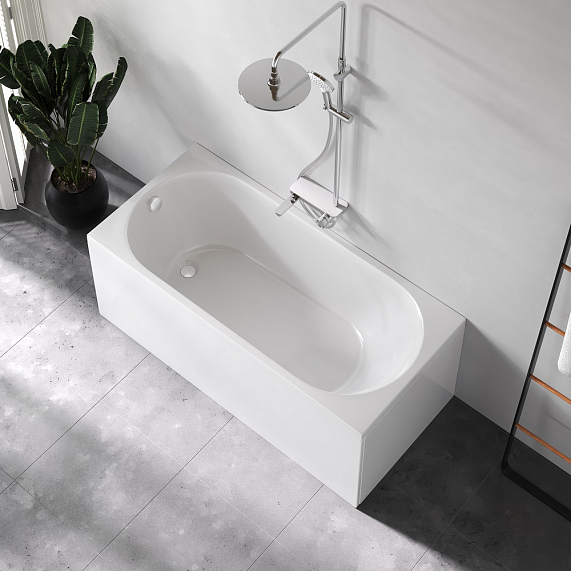 Ванна акриловая 150 AM.PM Moxie W9MA-150-070W-A2ROFL с каркасом и слив-переливом, белая-1