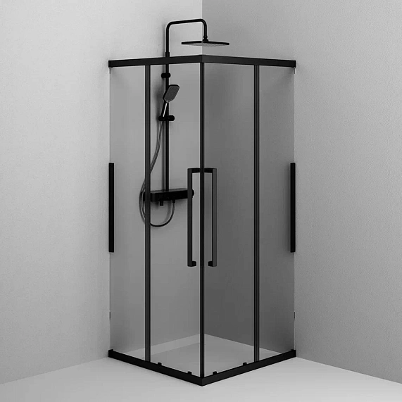 Душевое ограждение без поддона 90x90 AM.PM Func W84G-403-9090-BT профиль черный матовый-3