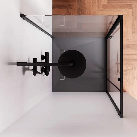 Душевое ограждение без поддона 90x90 AM.PM Gem W90G-404-9090-BT профиль черный матовый-2