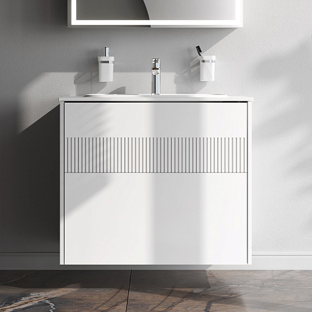 Тумба с раковиной 80 AM.PM Func M8FFUX0802WM подвесная/напольная на ножках белая матовая