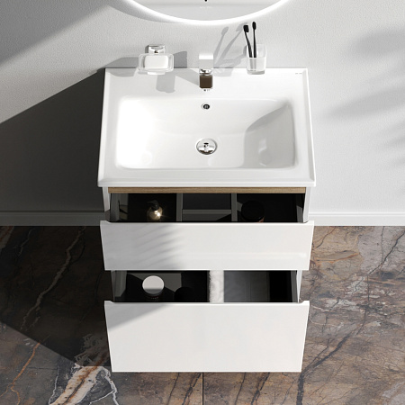 Тумба с раковиной 65 AM.PM X-Joy M85AFSX0652WG напольная на ножках белый глянец