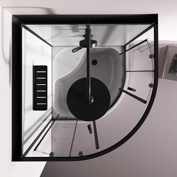 Душевая кабина 90x90 AM.PM Above W9XC-401A-9090BT профиль черный матовый, высокий поддон-3