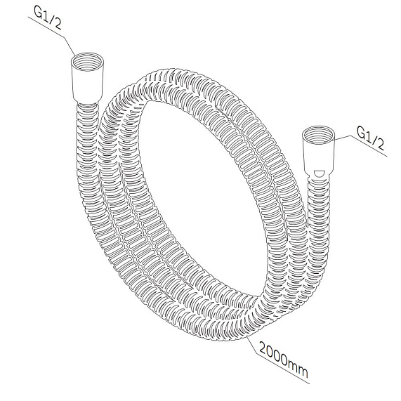 Шланг для душа 2000 AM.PM F0420D00 ребристый, хром-2