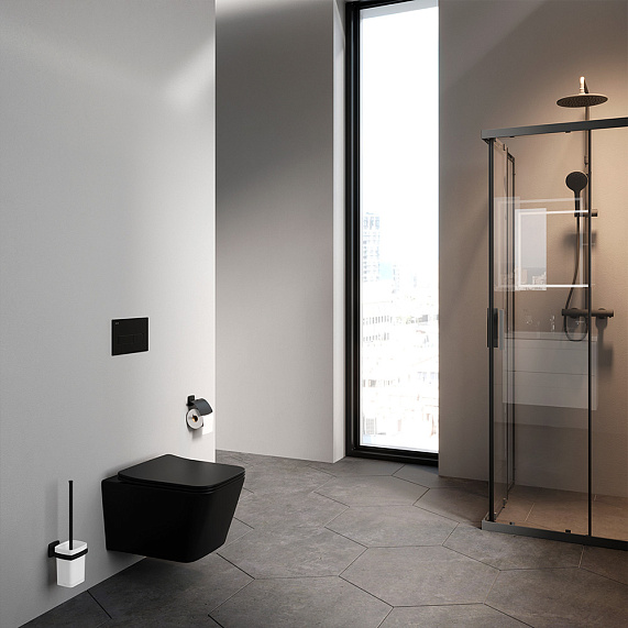 Унитаз подвесной с инсталляцией AM.PM Spike 2.0 IS12LM0338.9S1900MB с сиденьем микролифт, черный-8