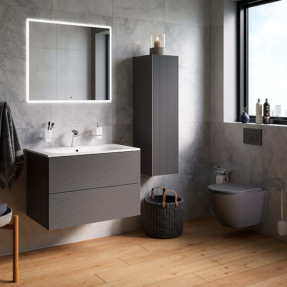 Тумба под раковину 80 AM.PM Struktura M9SFHX0802DGMHS подвесная, графит-6