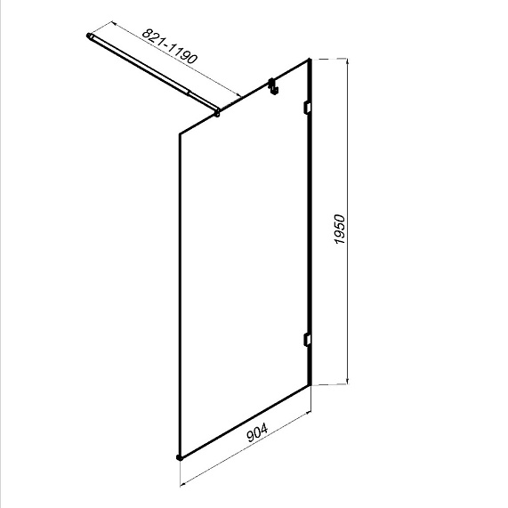 Душевая перегородка 100x195 AM.PM X-Joy W94UWI-100-F1-MTE прозрачное стекло, профиль серебристый-6