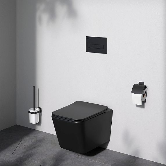 Унитаз подвесной с инсталляцией AM.PM Spike 2.0 IS12LM0338.9S1900MB с сиденьем микролифт, черный-11