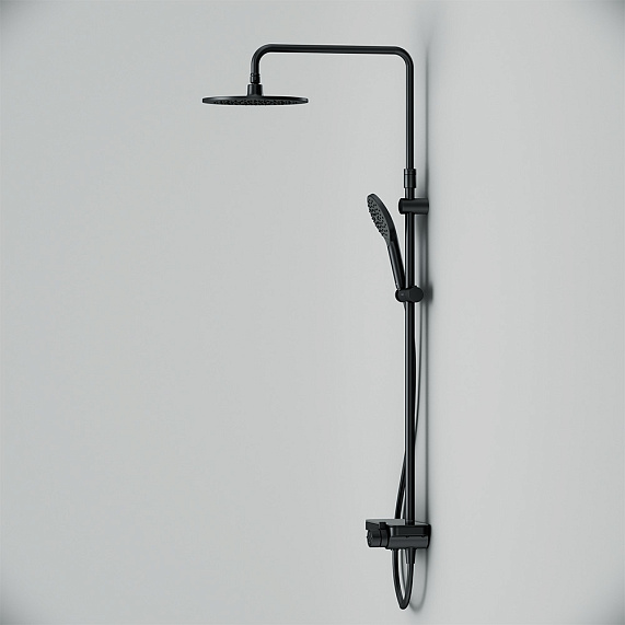 Душевая система AM.PM Moxie F079M722 стойка с тропическим душем, смесителем, черная-9