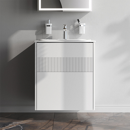 Тумба с раковиной 60 AM.PM Func M8FFUX0602WM подвесная/напольная на ножках белая матовая