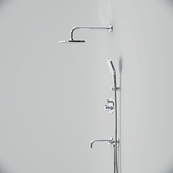 Встраиваемая душевая система AM.PM X-Joy FT85A3RH40 хром: тропический верхний душ, излив с душевой лейкой, термостат-5