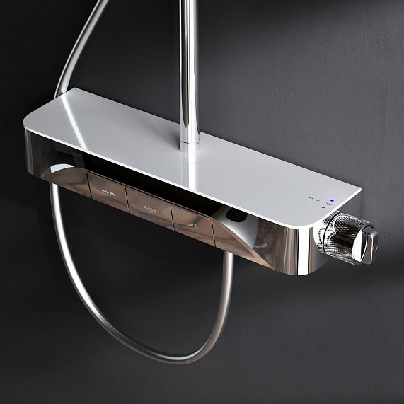 Душевая система AM.PM Func F078F300 стойка с тропическим душем, термостатом, смесителем, изливом, хром-2