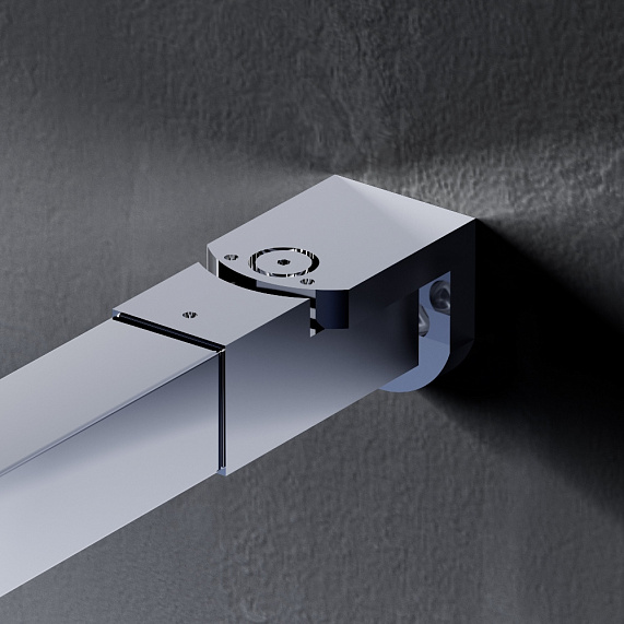 Душевая перегородка 100x200 AM.PM Func W84WI-100-F1-MTE прозрачное стекло, профиль серебристый-4