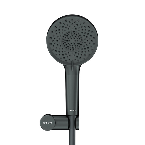 Душевой гарнитур AM.PM X-Joy F01185A022 держатель, шланг, лейка 3 режима, черный-4