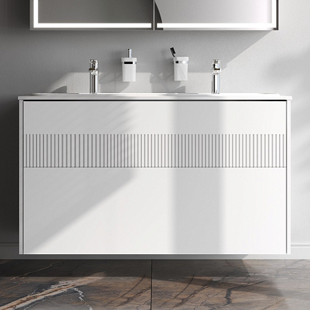 Тумба с раковиной 120 AM.PM Func M8FFUX1202WM подвесная/напольная на ножках белая матовая