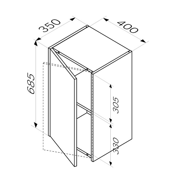 Шкаф-пенал модульный 40 AM.PM Func навесной/напольный белый глянец-3