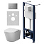 Унитаз подвесной безободковый с инсталляцией AM.PM X-Joy IS47031.851900 торнадо, сиденьем микролифт, никель пневм. клавишей
