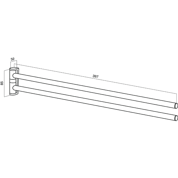 Вешалка для полотенец AM.PM Inspire A5032664 поворотная двойная хром-5