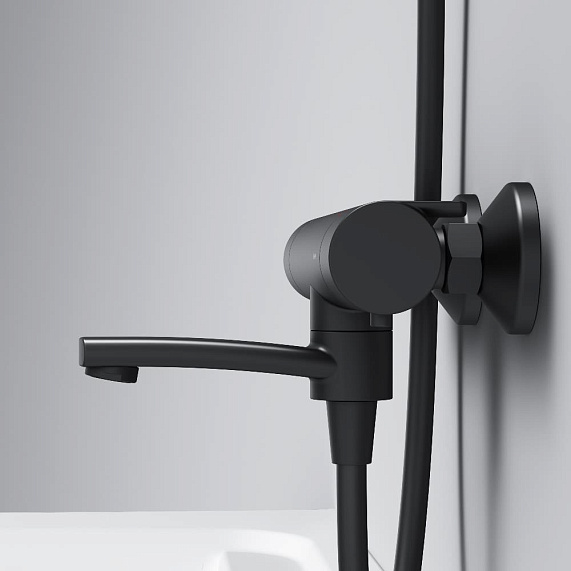 Смеситель для ванны и душа AM.PM X-Joy F85A50022 терсмостат, поворотный излив, черный-2