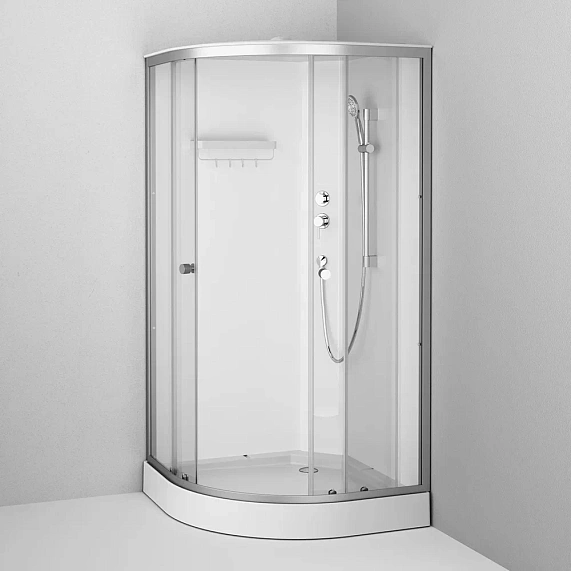 Душевая кабина 100x100 AM.PM X-Joy W94C-401-100MT профиль серебристый, низкий поддон-3