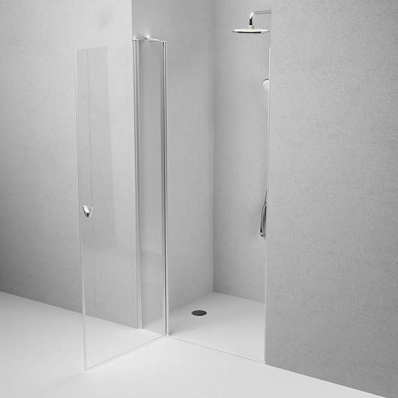 Душевая перегородка с дверью 100x190 AM.PM Sunny W87G-100-1P-MT прозрачное стекло, профиль серебристый-4