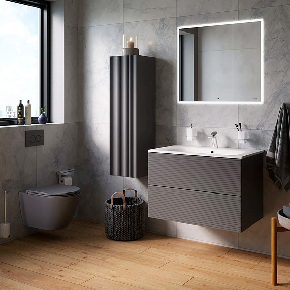 Тумба под раковину 80 AM.PM Struktura M9SFHX0802DGMHS подвесная, графит-5