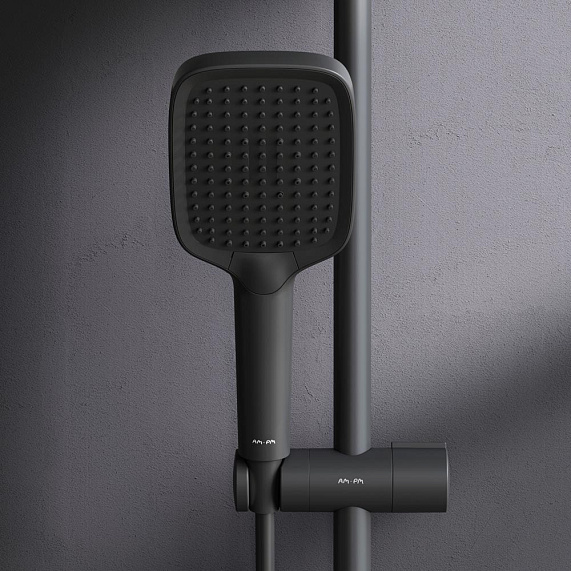 Душевая система AM.PM Func F078F722 стойка с тропическим душем, смесителем, изливом, черная-5