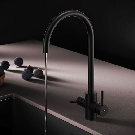 Смеситель для кухни AM.PM X-Joy S F85B07722 высокий, с каналом питьевой воды, черный-2