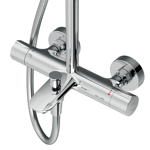 Душевая система AM.PM Moxie F079M500 стойка с тропическим душем, смесителем, термостатом, хром-4