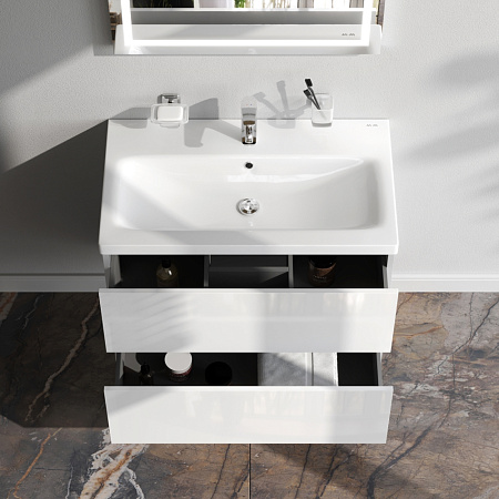 Тумба с раковиной 75 AM.PM Gem M90FHX07522WG подвесная белый глянец