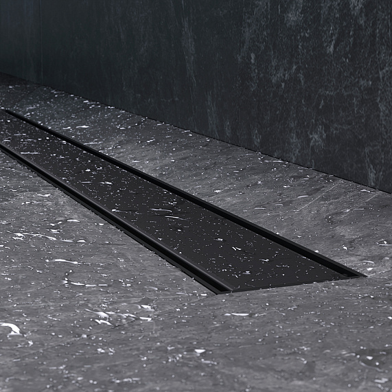 Душевой трап (лоток) 80 AM.PM PrimeFlow W02SC-U11-080-04BM комбинированный затвор с черной матовой решеткой под плитку-13