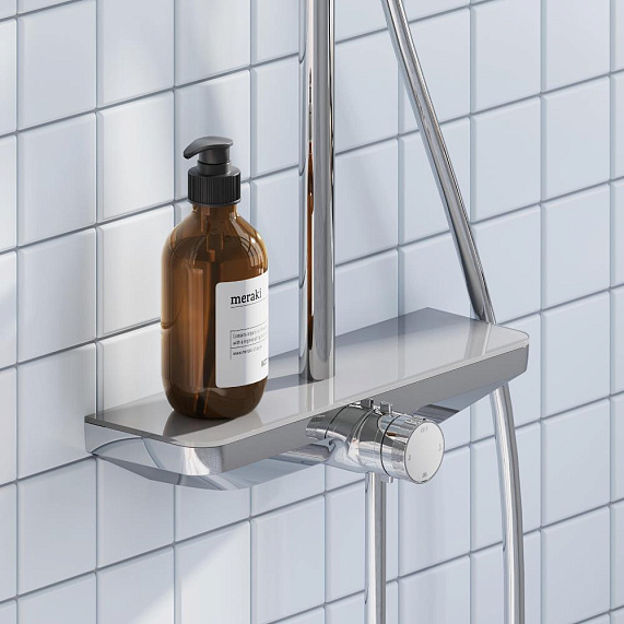 Душевая система Damixa Merkur 940730000 стойка с тропическим душем, смесителем, хром-2