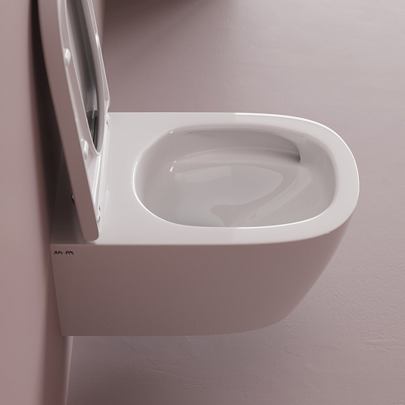 Унитаз подвесной AM.PM Libre C601901SC торнадо безободковый с сиденьем микролифт, белый-8
