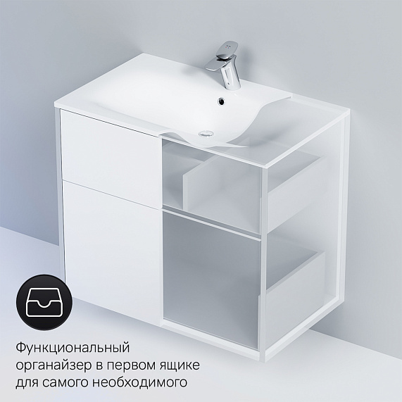 Тумба с раковиной 80 AM.PM Spirit 2.1 M71AFXX0802WG белый лак