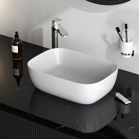 Раковина накладная 45 AM.PM Struktura M9SWCC0451WG белая глянцевая